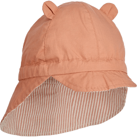 [50%OFF] Gorm reversible seersucker sun hat // Stripe Tuscany rose / Sandy