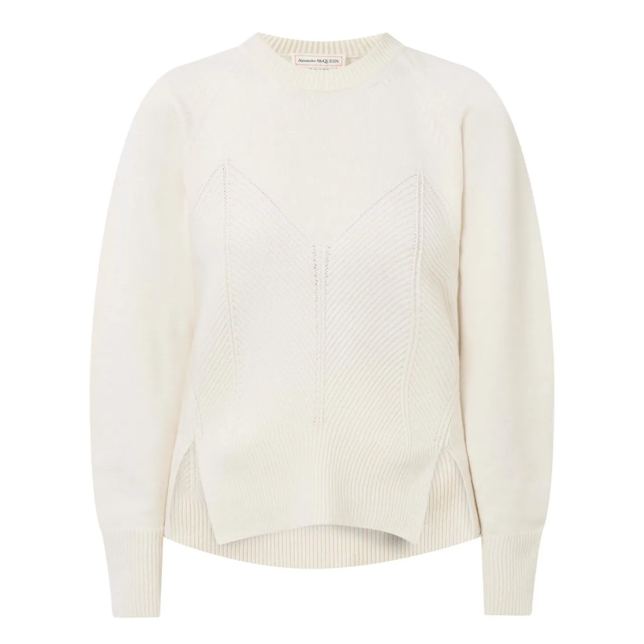 ALEXANDER MCQUEEN Chevron Corset Sweater - Ivory