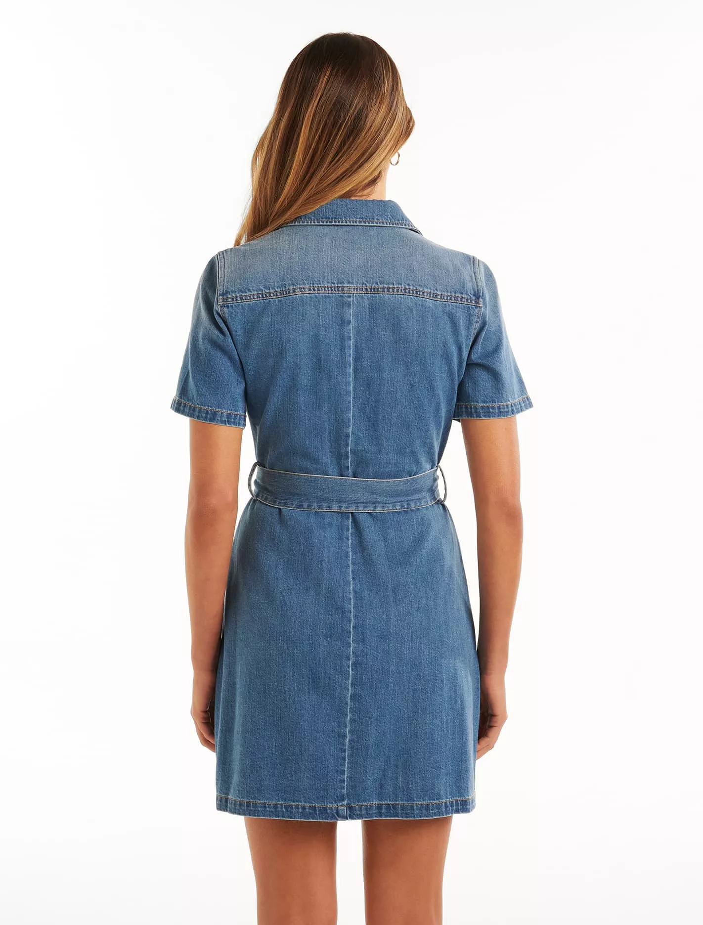 Andrea Denim Short Sleeve Shirt Dress