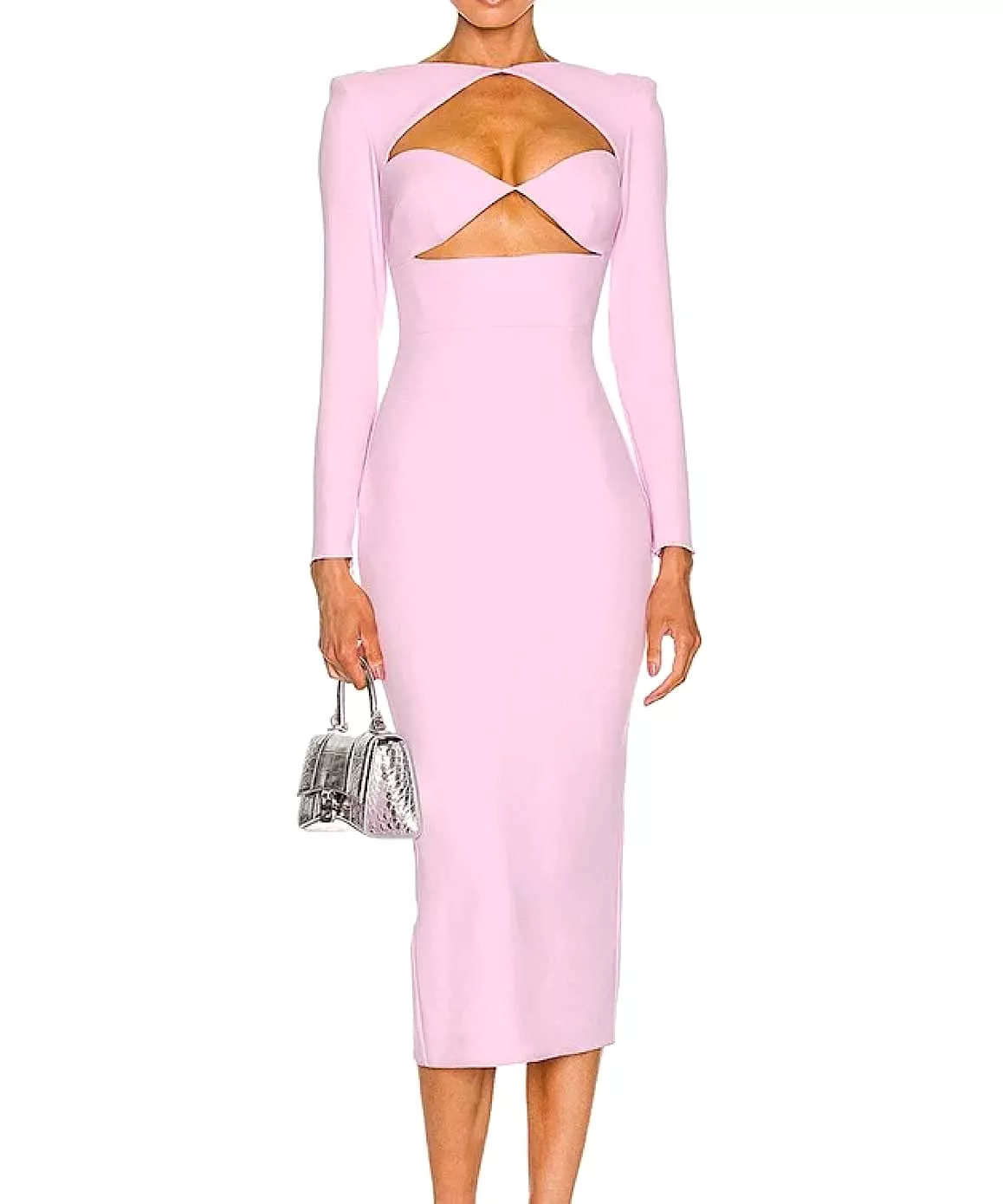 Bandage Knitted Dress In Pink