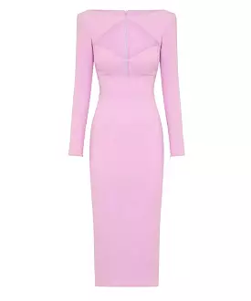 Bandage Knitted Dress In Pink