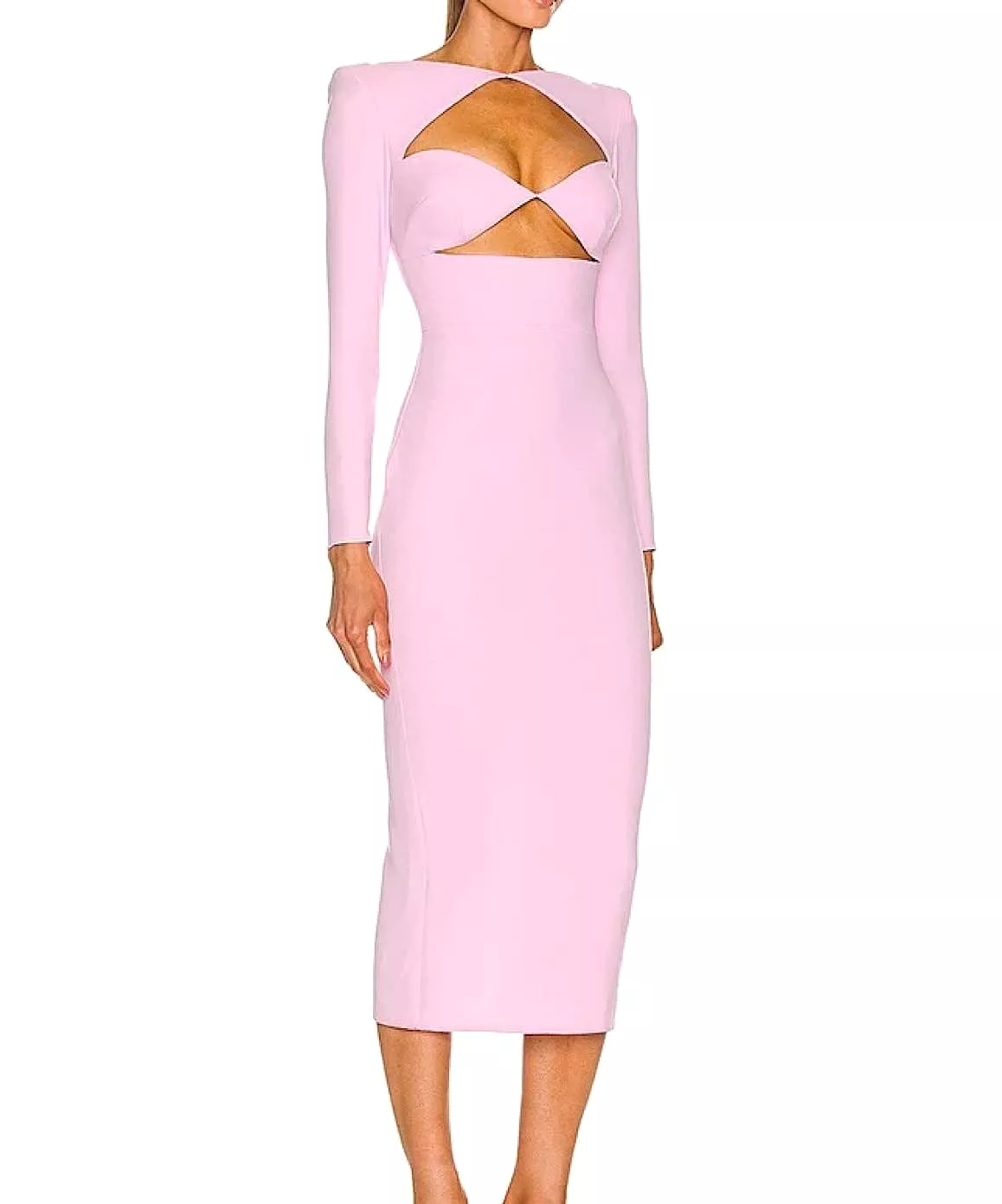 Bandage Knitted Dress In Pink