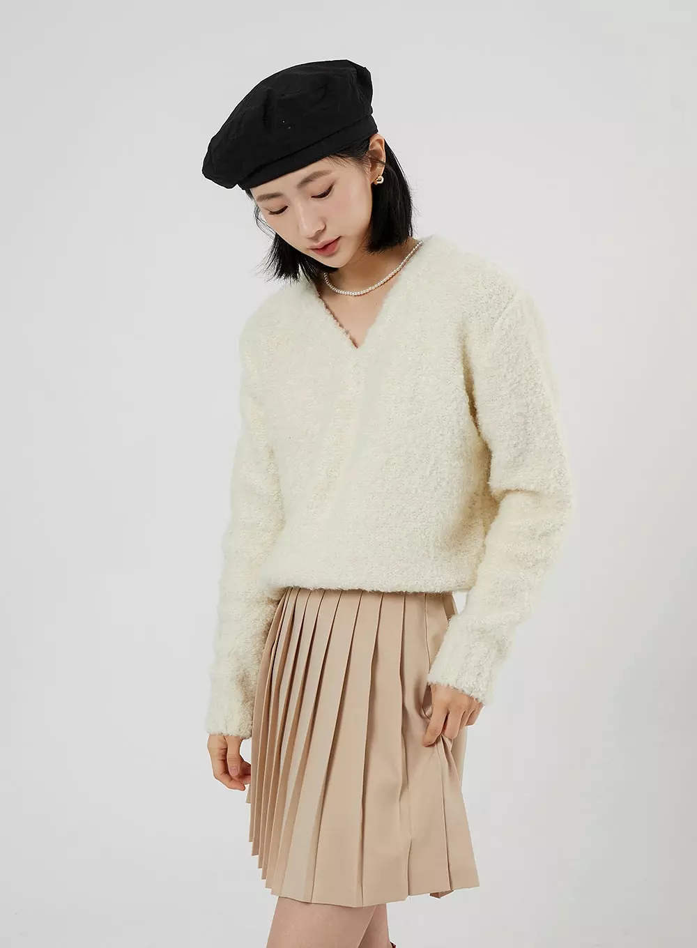 Basic Pleated Mini Skirt OF308