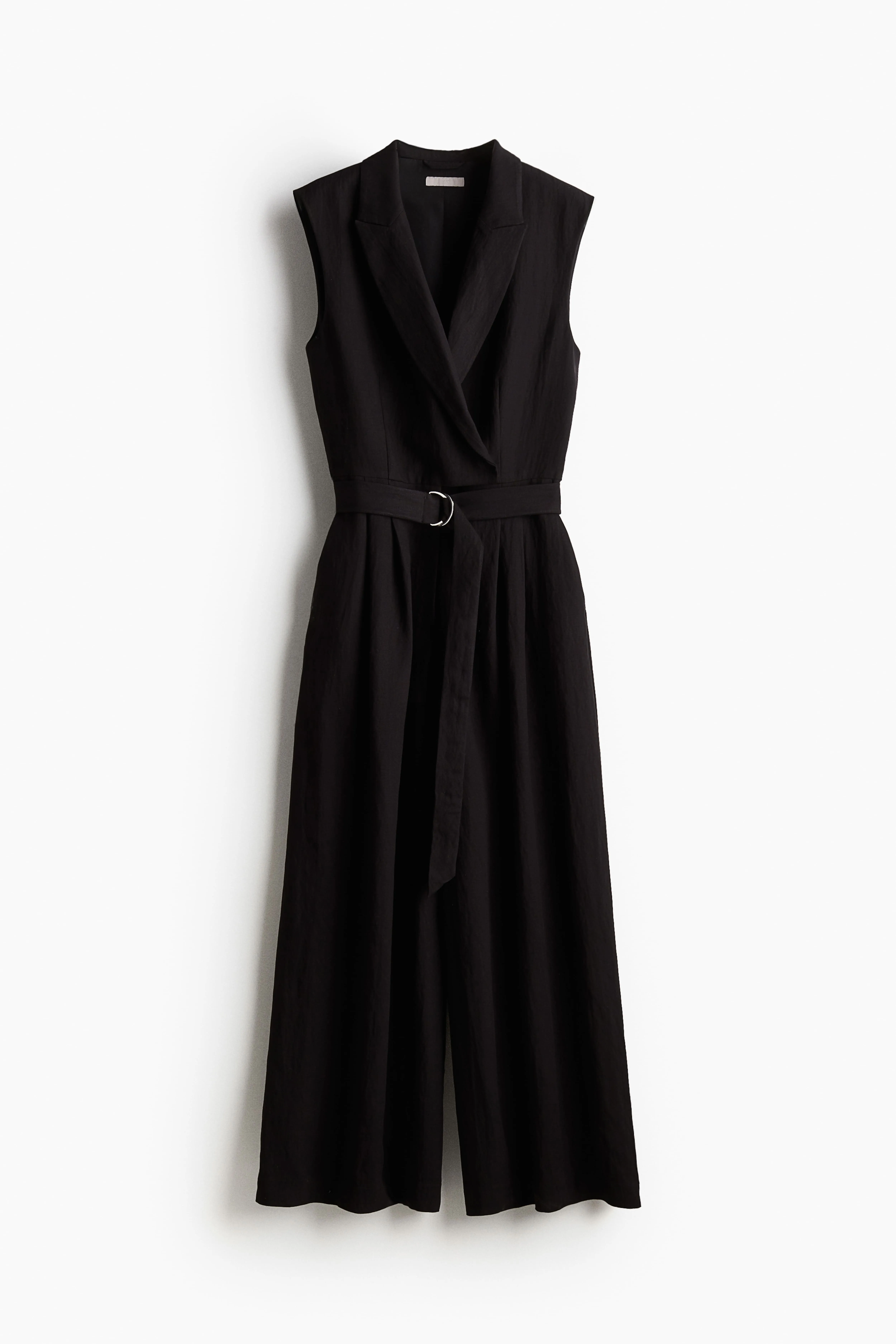 Belted jumpsuit - V-neck - Sleeveless - Black - Ladies | H&M GB