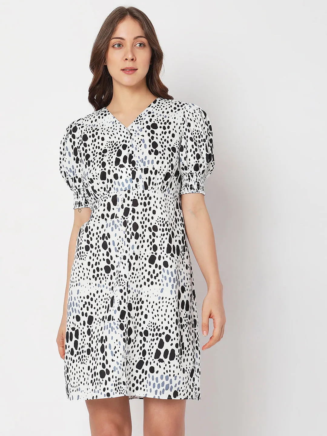 Black & White Printed Dress