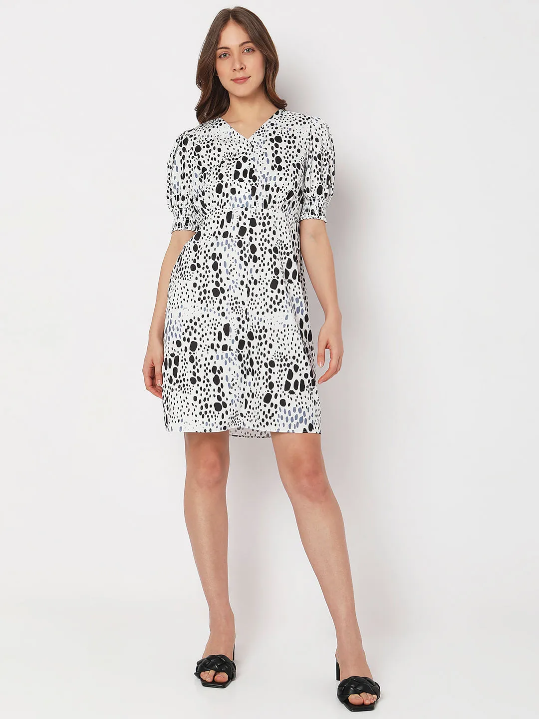 Black & White Printed Dress