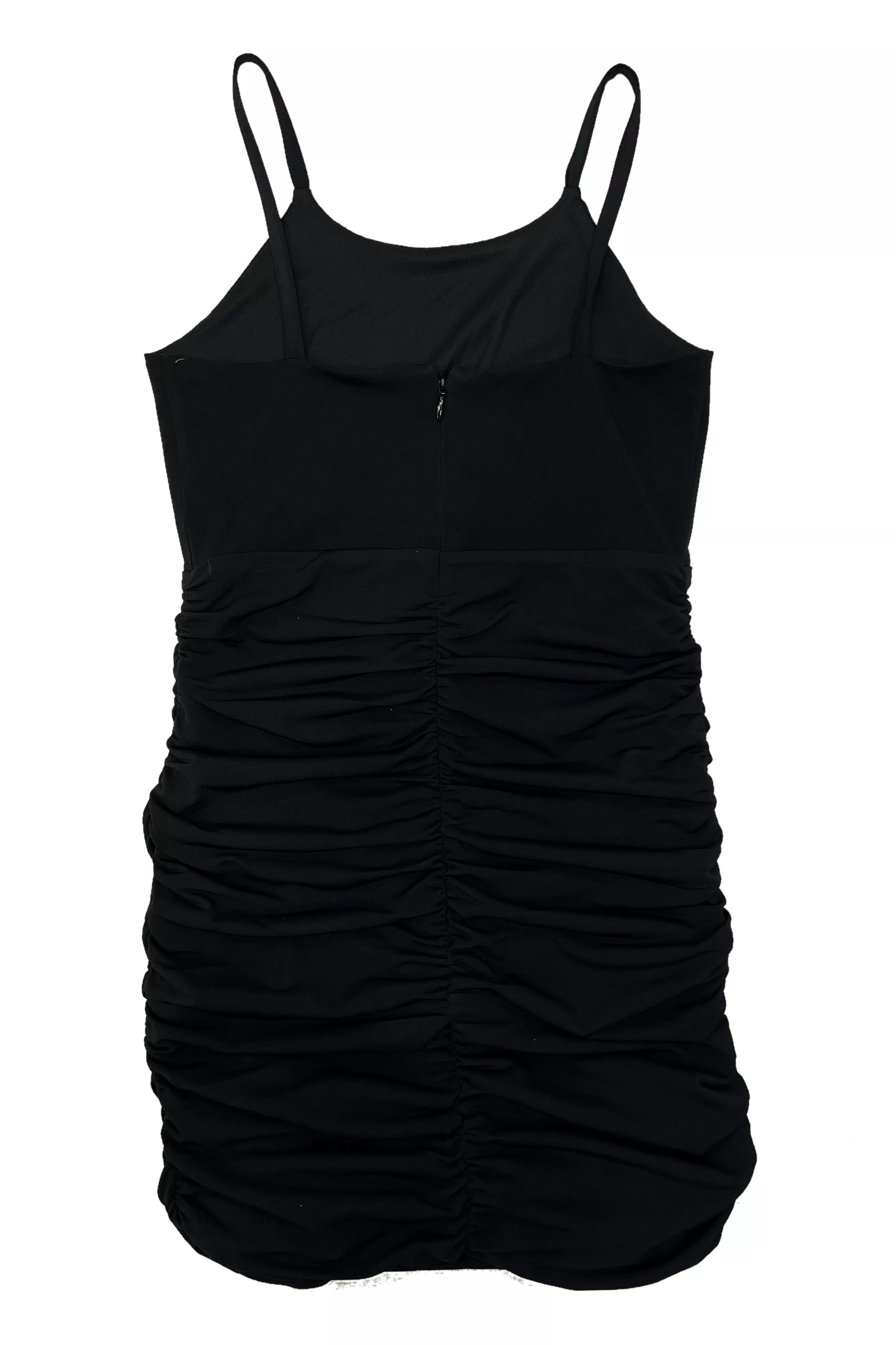 Black ity cutout ruched dress