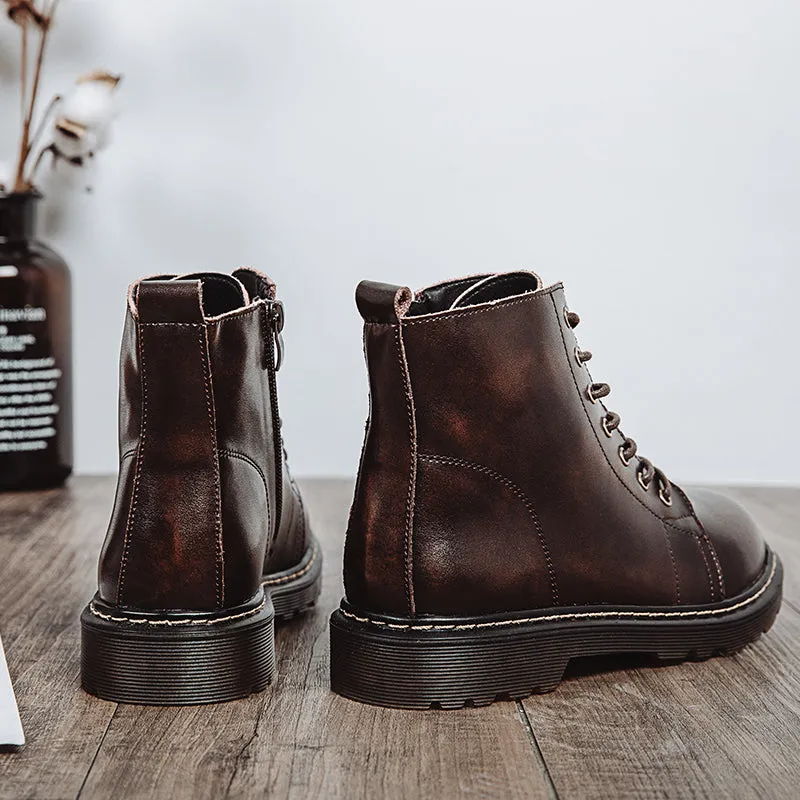 Black Leather Single Boots