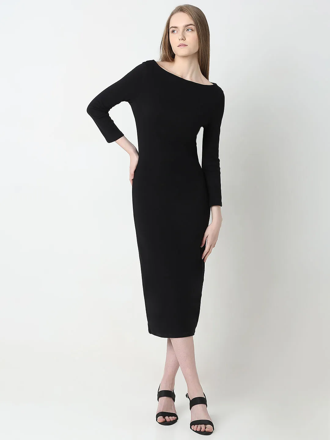 Black Sheath Midi Dress