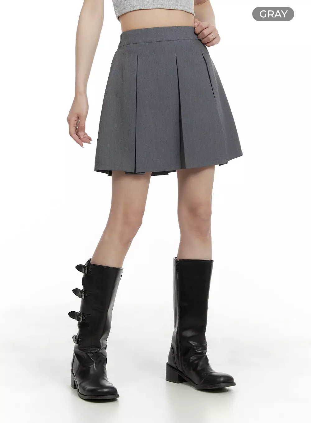 Box Pleated Mini Skirt CA403