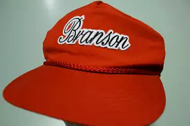 Branson Missouri Script Spellout Rope Cord Vintage 80's Adjustable Snap Back Hat