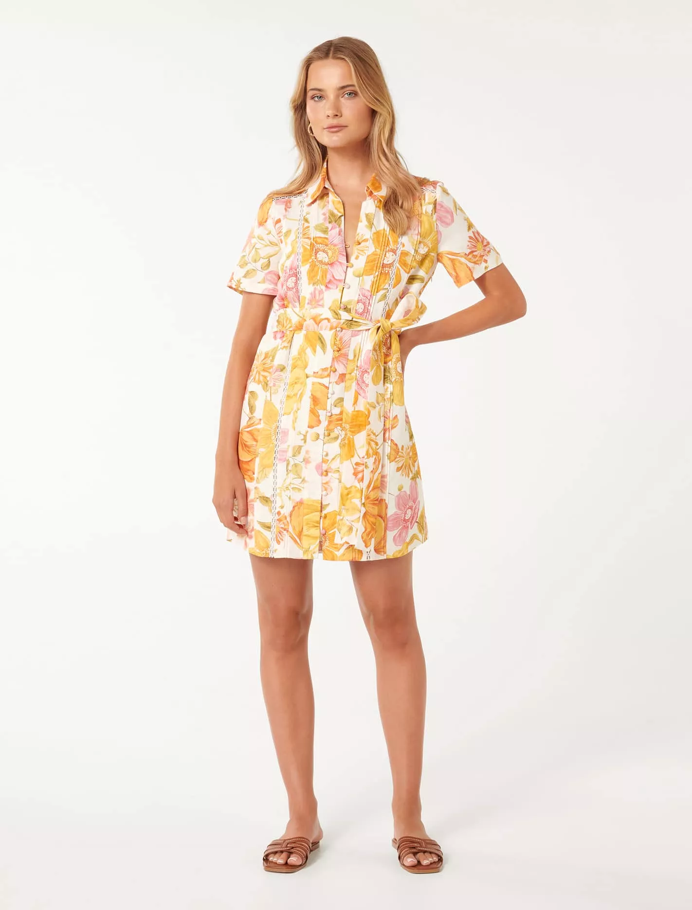 Brooke Linen Mini Shirt Dress