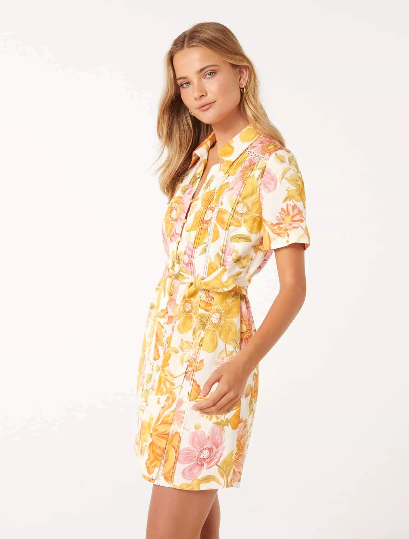 Brooke Linen Mini Shirt Dress