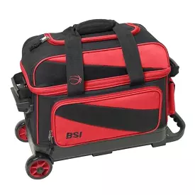 BSI 2 Ball Roller Bowling Bag Black Red