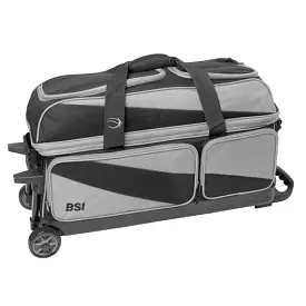 BSI 3 Ball Triple Roller Bowling Bag Black Grey