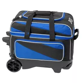 BSI Large Wheel 2 Ball Roller Bowling Bag Black Blue