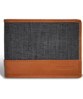 Champs Men's Denim Collection Leather Top Wing Wallet