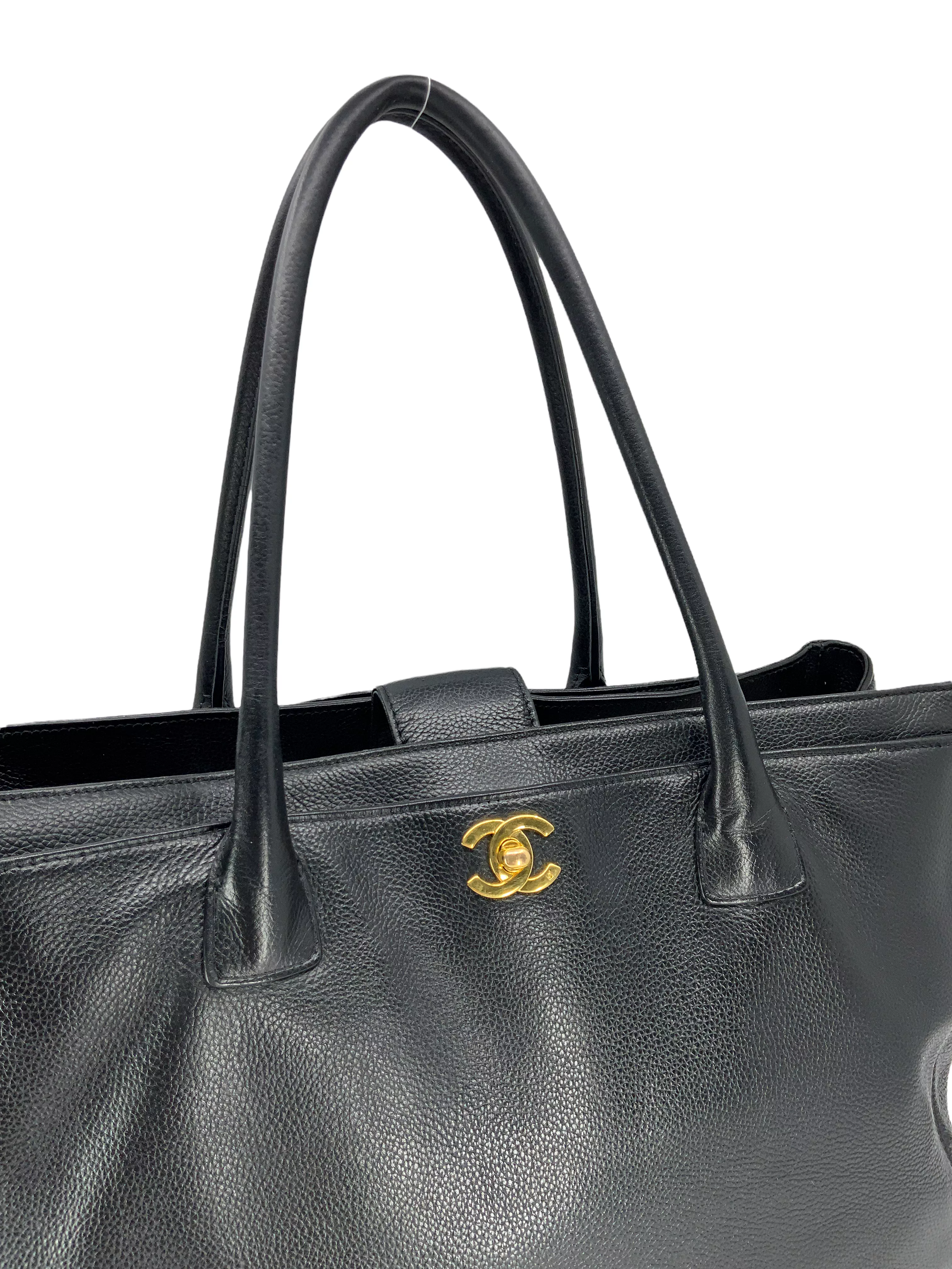 CHANEL Caviar Leather Cerf Executive Tote Bag