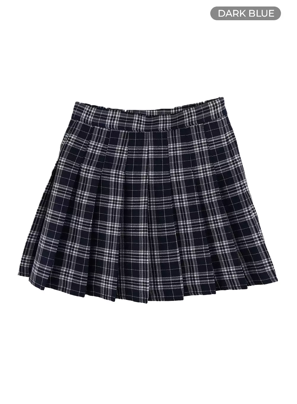 Check Pleated Mini Skirt OM408