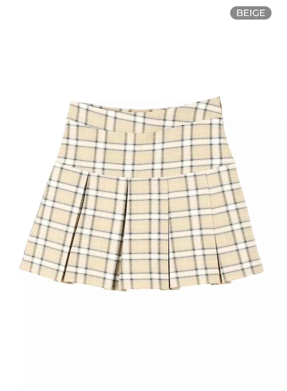 Checkered Pleated Mini Skirt OM425