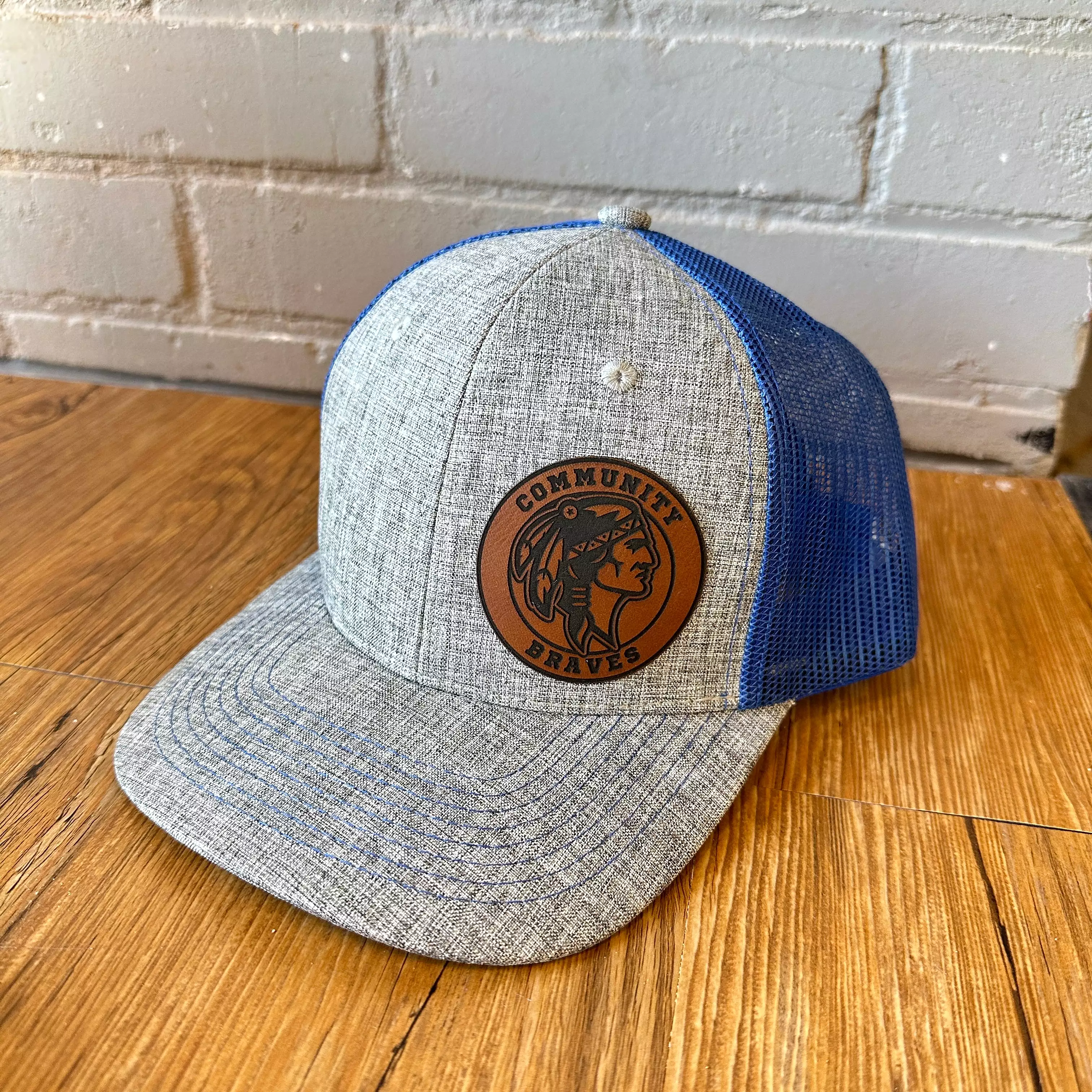 Community Braves Patch Hat  Heather Gray & Blue