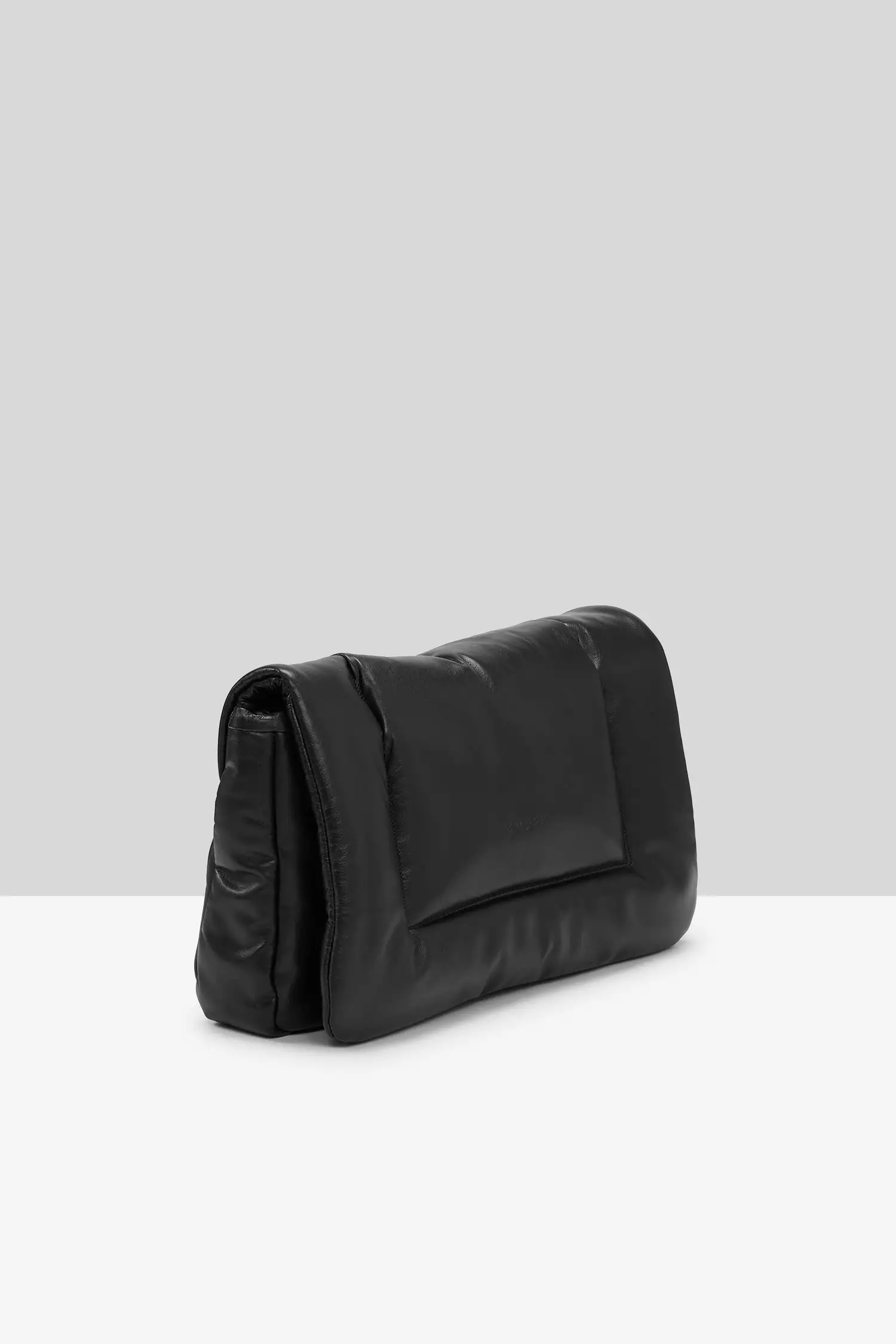 Cornice Leather Clutch Bag in Black