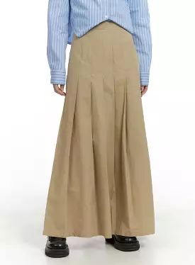 Cotton Pleated Maxi Skirt CA408