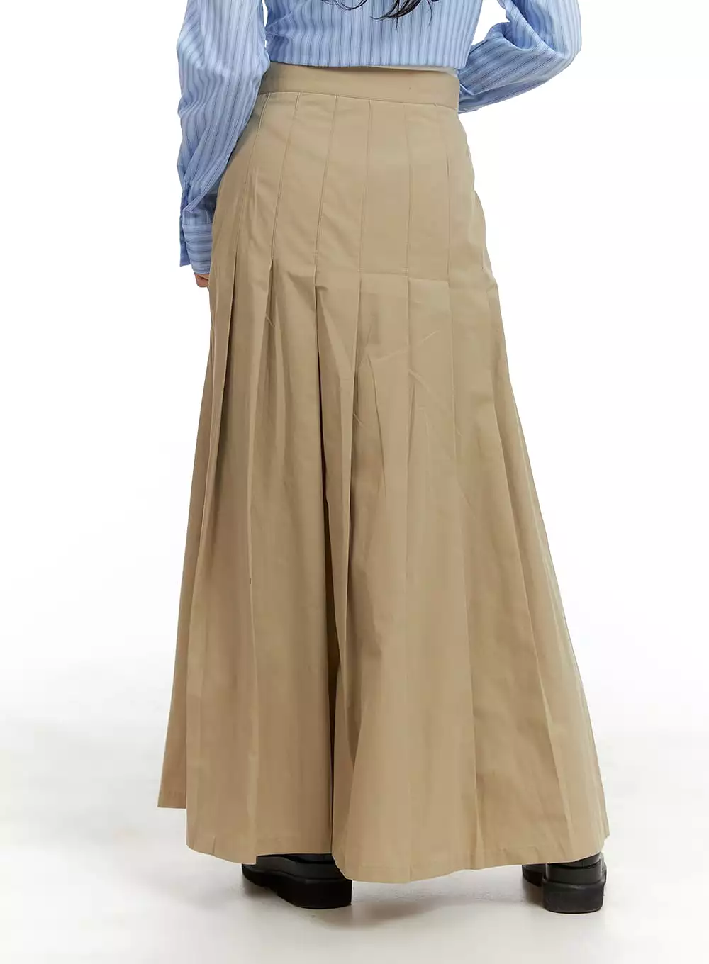 Cotton Pleated Maxi Skirt CA408