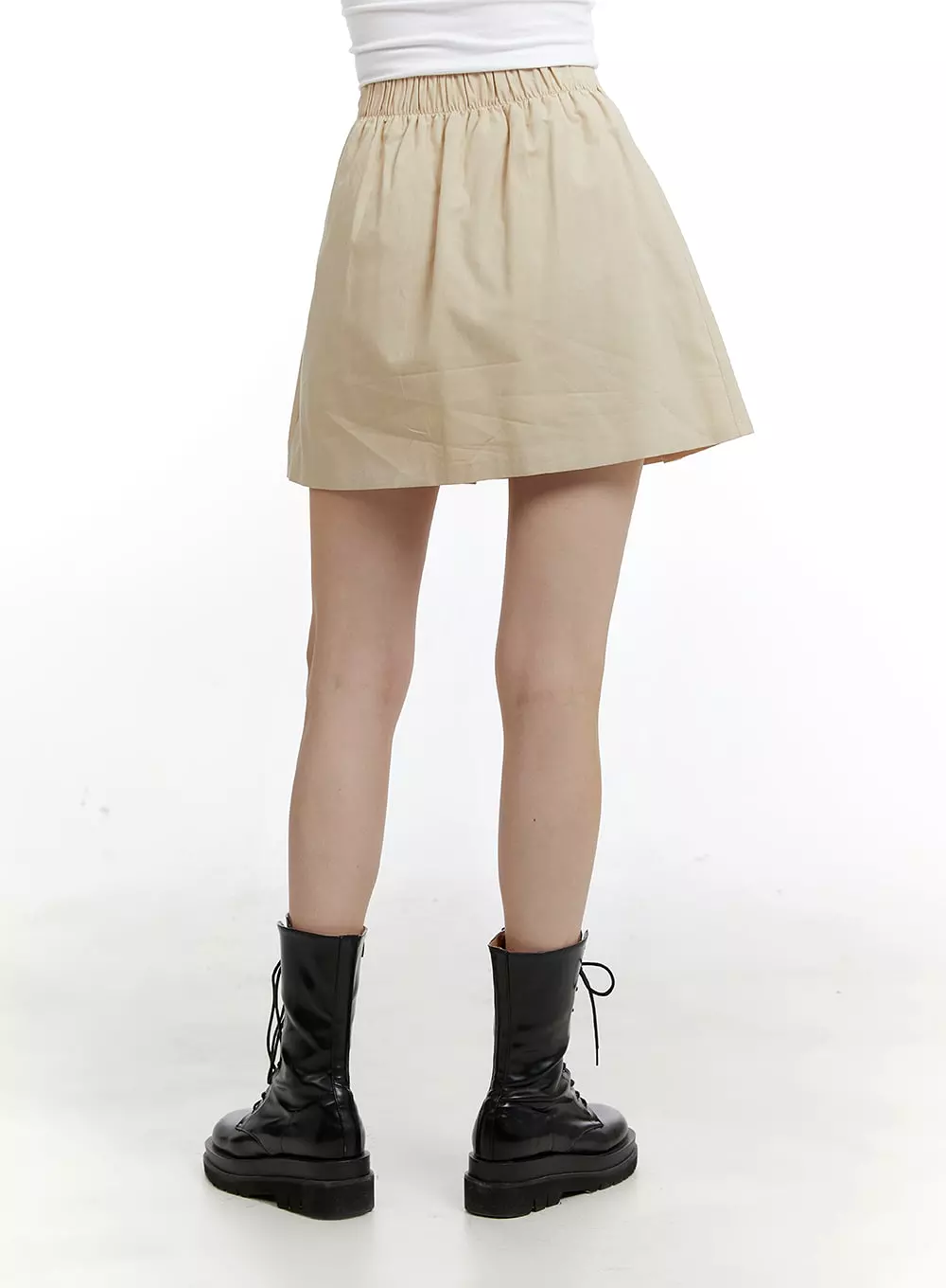 Cotton Pleated Mini Skirt CA401