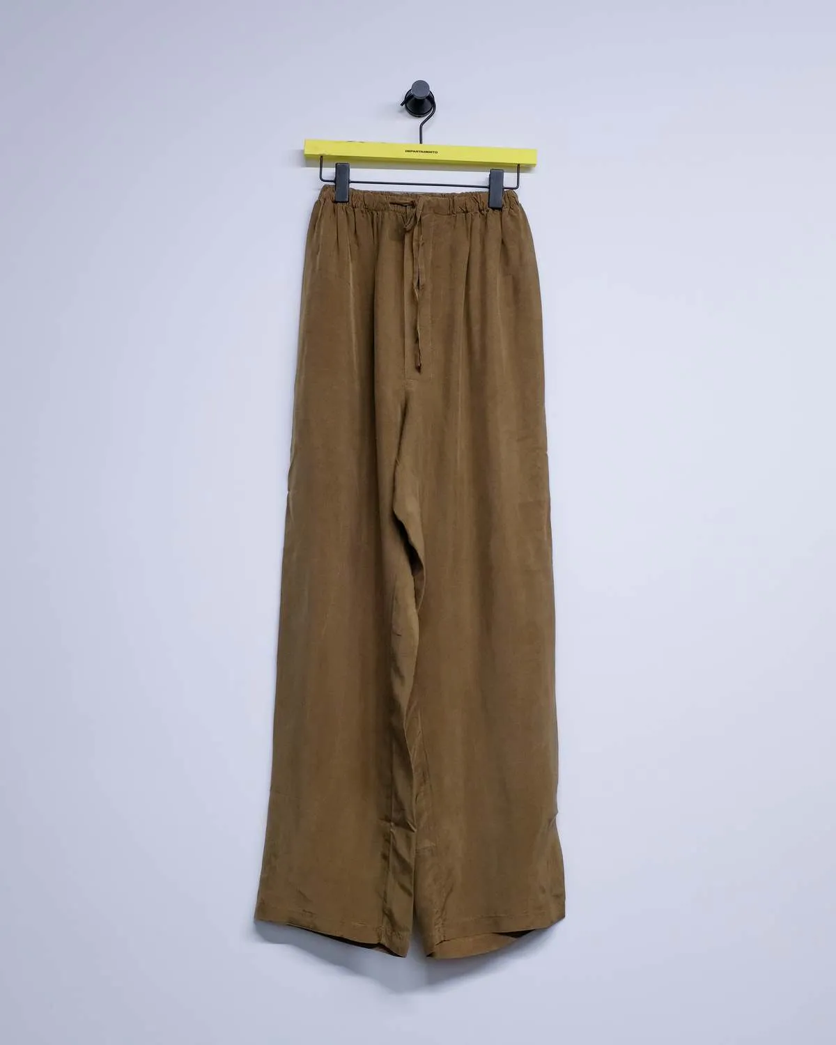 Cupro Wide Drawstring Trouser - Brown