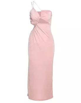 Cutout Ruched Strappy Dress In Light Pink