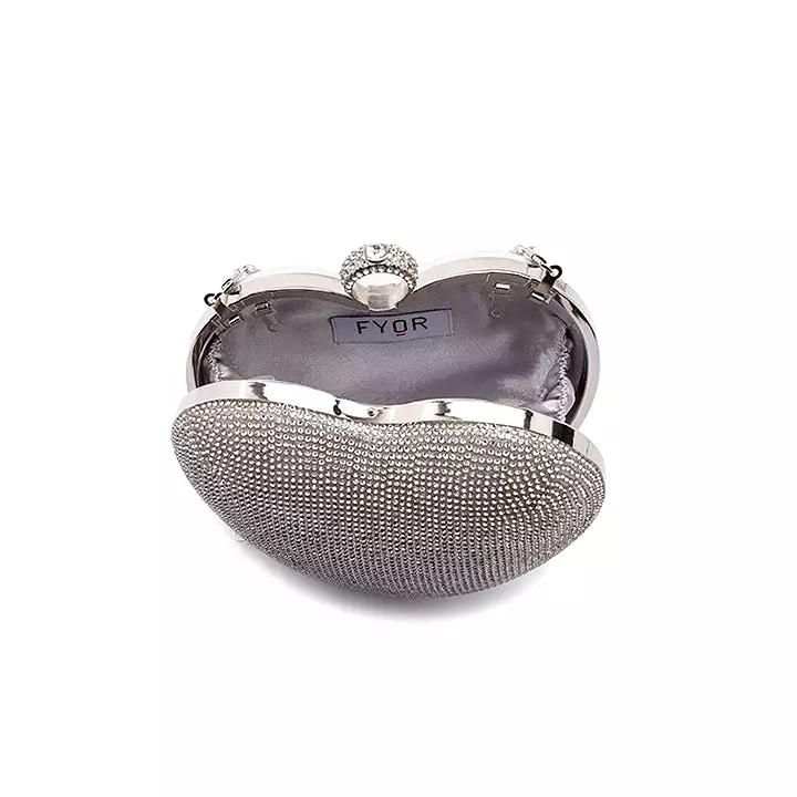 Diamante Heart Clutch Bag AD 60