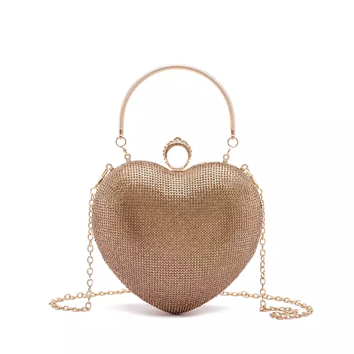 Diamante Heart Clutch Bag AD 60