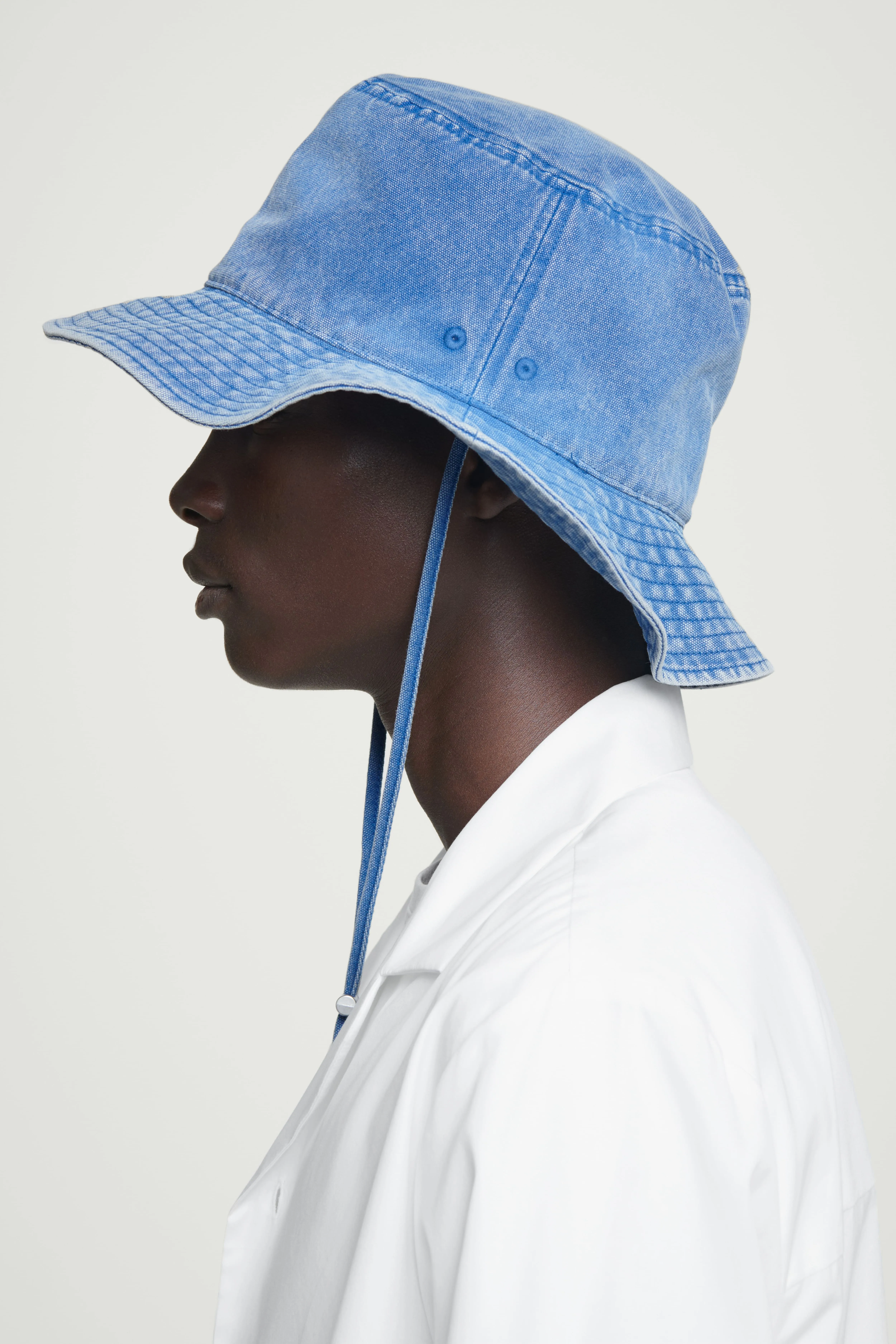 DRAWSTRING COTTON HAT - BLUE - Men | H&M GB