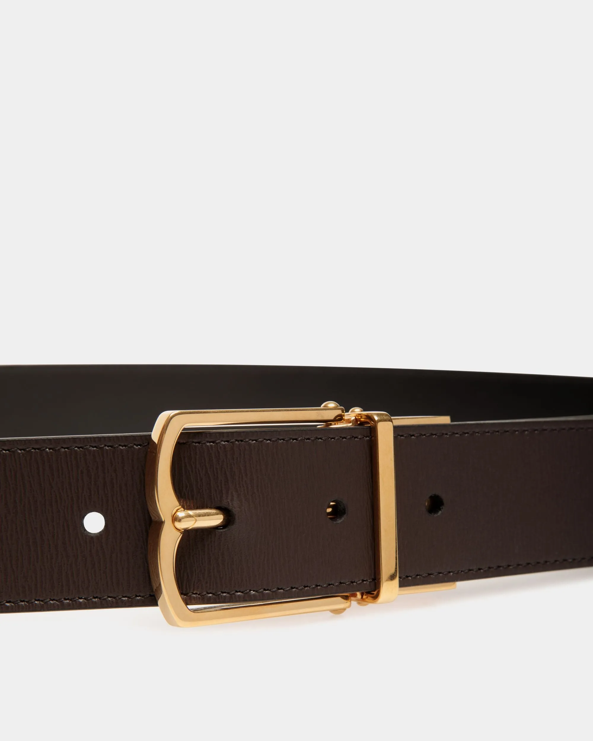 Dress Belt In Brown And Black Leather 