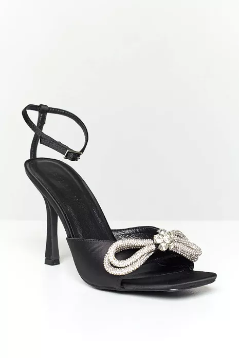 Elarni Black Satin Heel