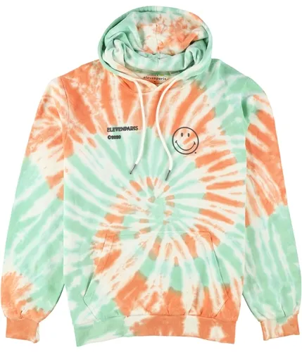 Elevenparis Mens Labech Smiley Tie Dye Hooded Hoodie Sweatshirt