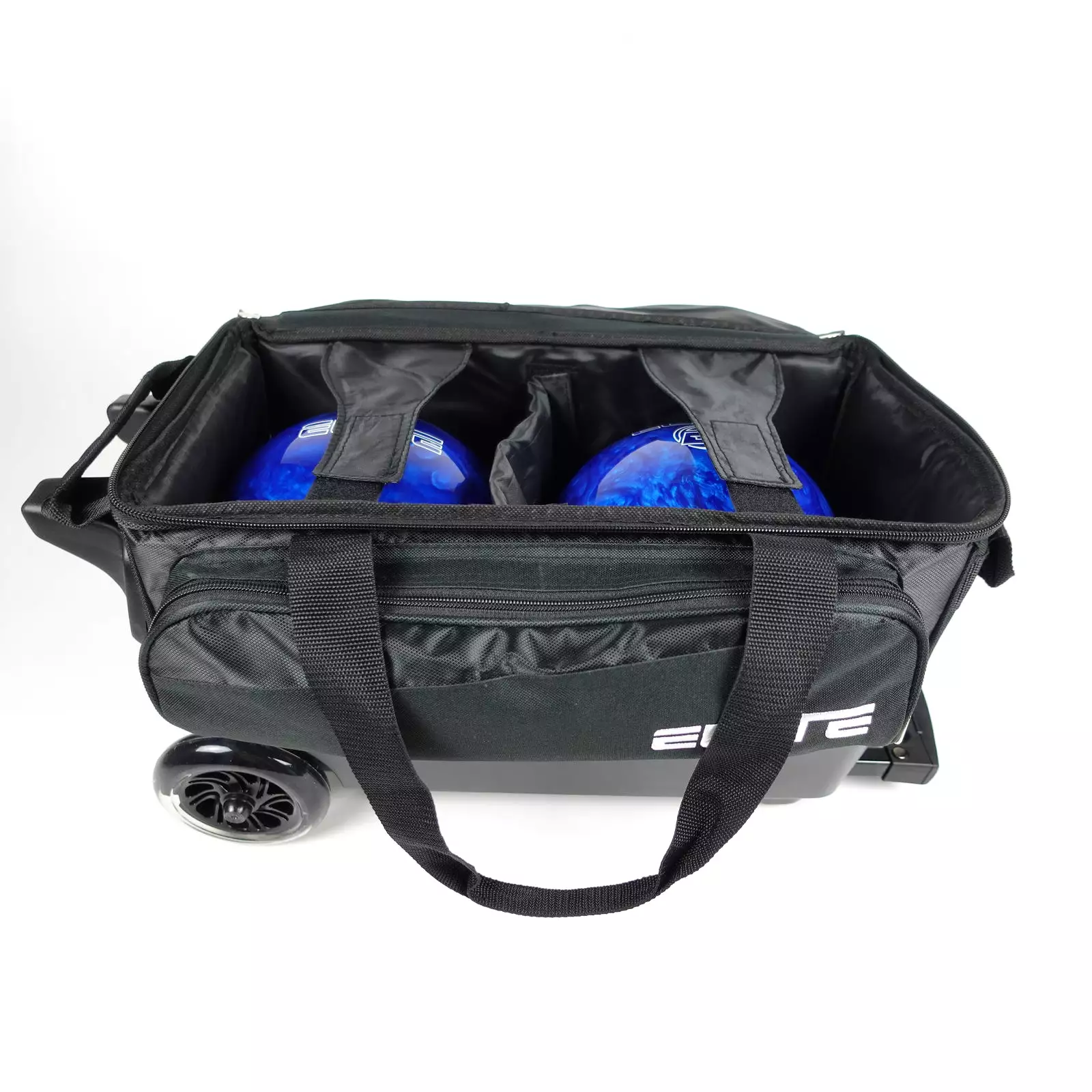 ELITE Deluxe Double Roller Bowling Bag Black