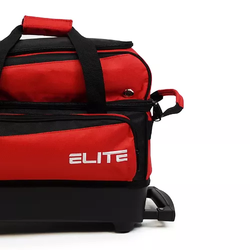 ELITE Deluxe Double Roller Bowling Bag Red