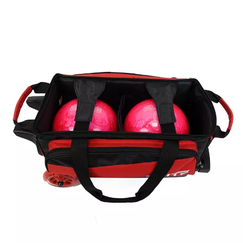 ELITE Deluxe Double Roller Bowling Bag Red