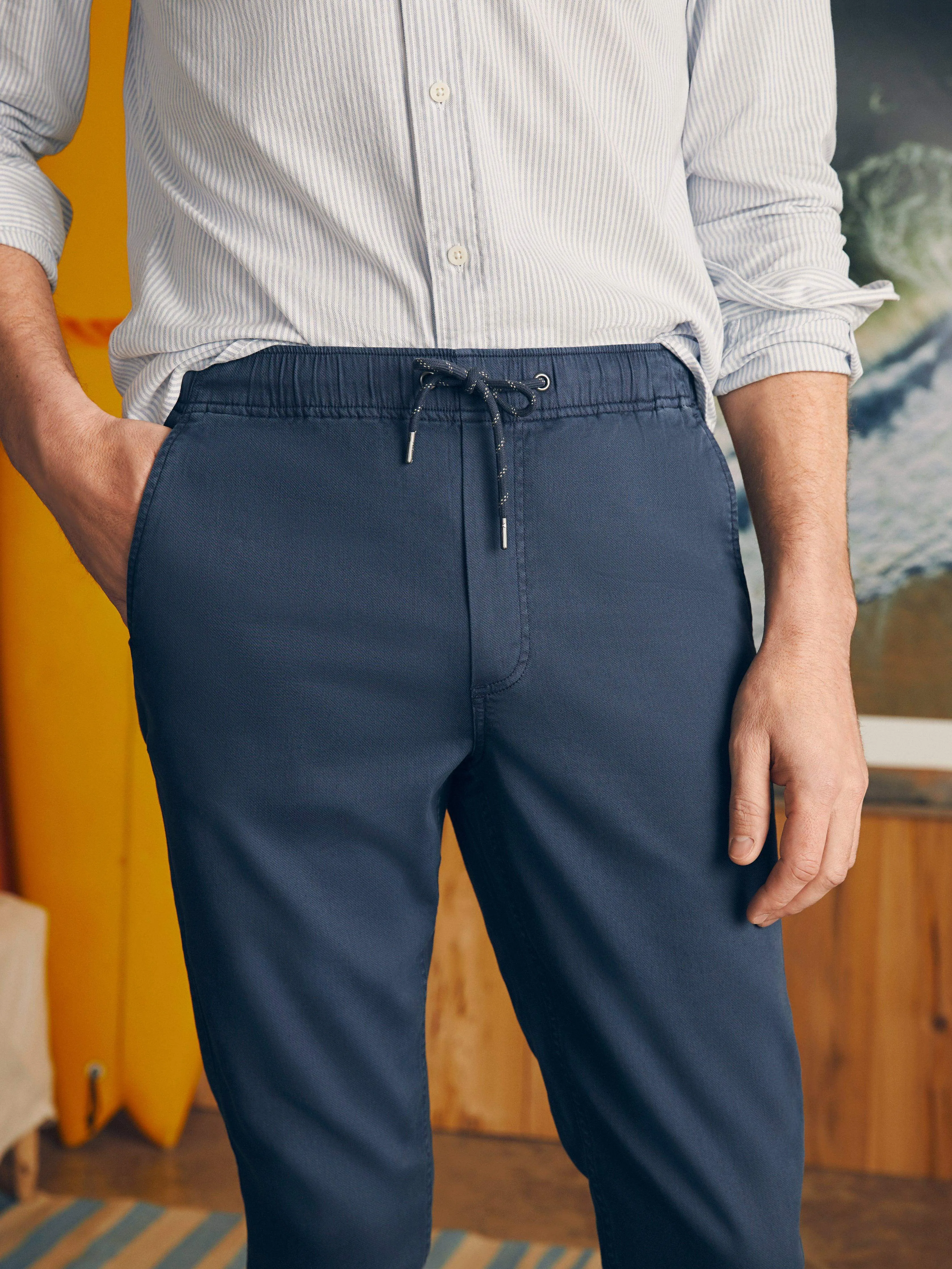 Essential Drawstring Pant - Washed Navy