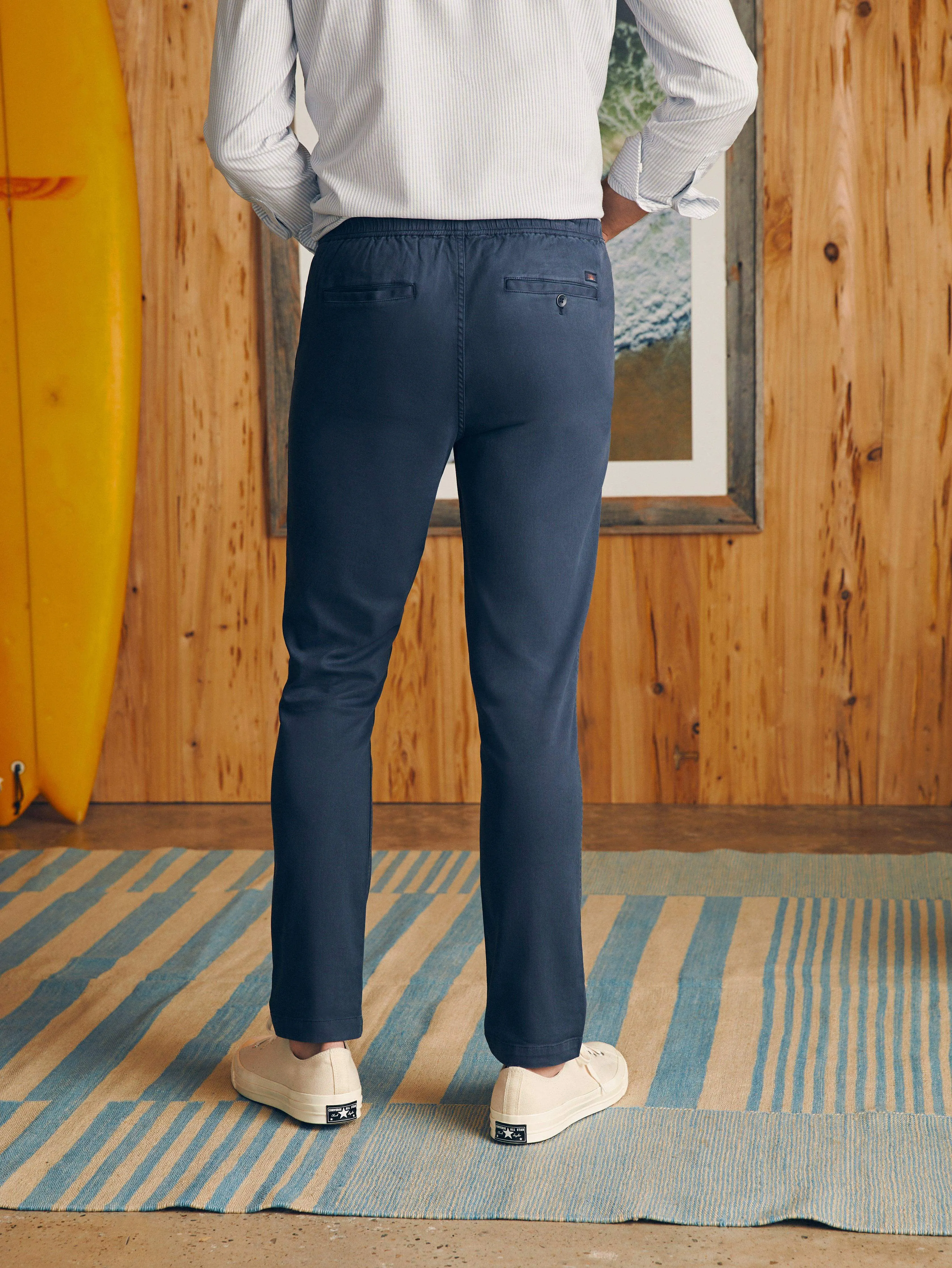 Essential Drawstring Pant - Washed Navy