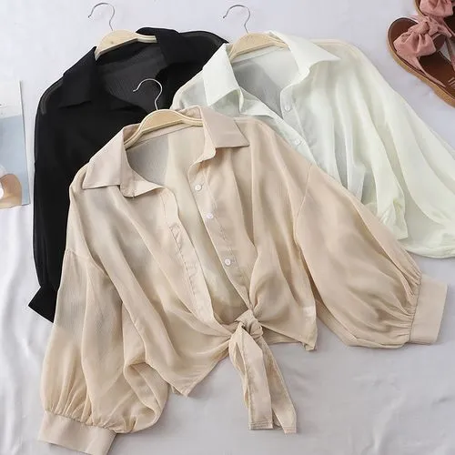 Fashion Simple Chiffon Shawl Cardigan Outer Jacket