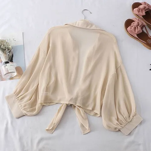 Fashion Simple Chiffon Shawl Cardigan Outer Jacket