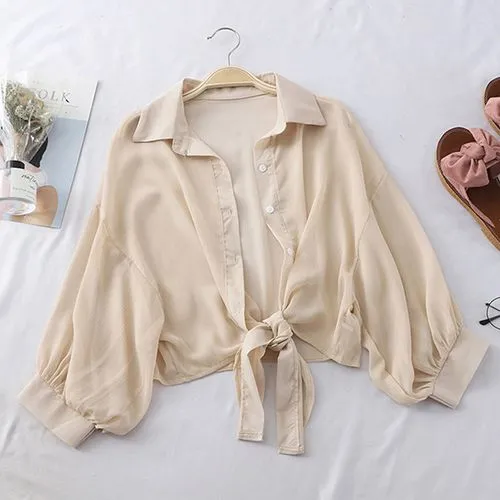 Fashion Simple Chiffon Shawl Cardigan Outer Jacket