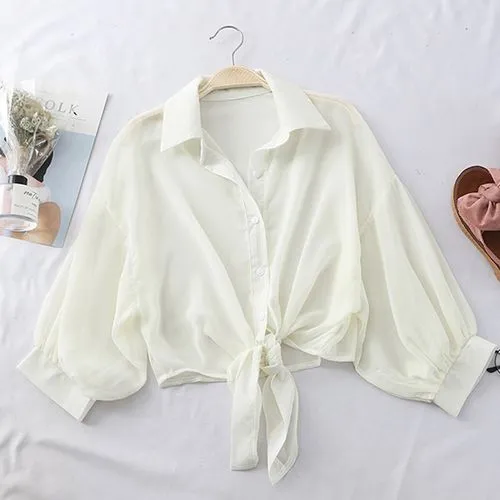 Fashion Simple Chiffon Shawl Cardigan Outer Jacket