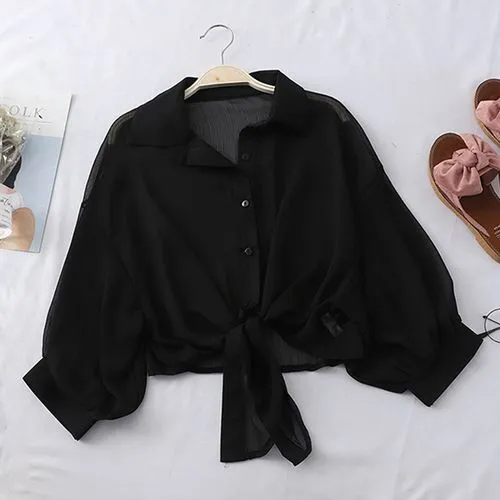 Fashion Simple Chiffon Shawl Cardigan Outer Jacket