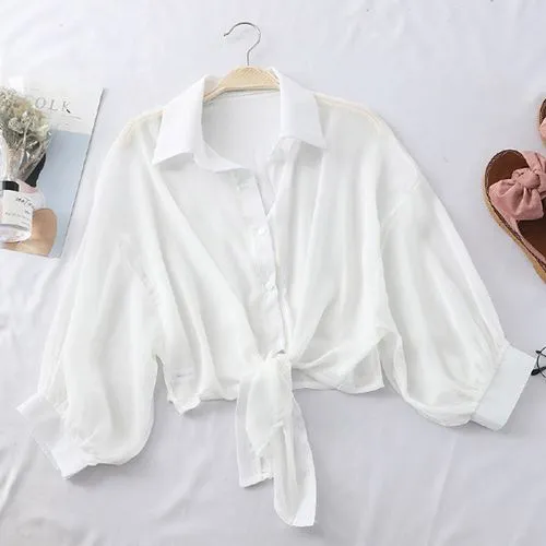 Fashion Simple Chiffon Shawl Cardigan Outer Jacket