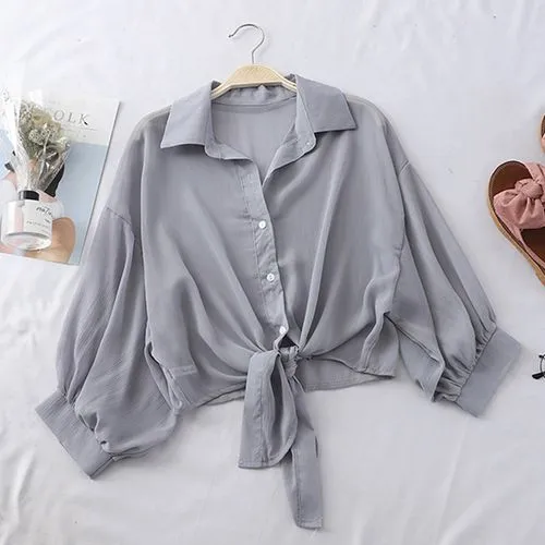 Fashion Simple Chiffon Shawl Cardigan Outer Jacket