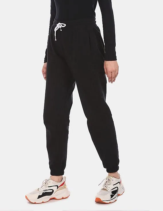 GAP Women Black Drawstring Waist Knit Joggers